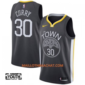 Maillot NBA Golden State Warriors Stephen Curry 30 Nike 2017-18 Noir Swingman - Enfant